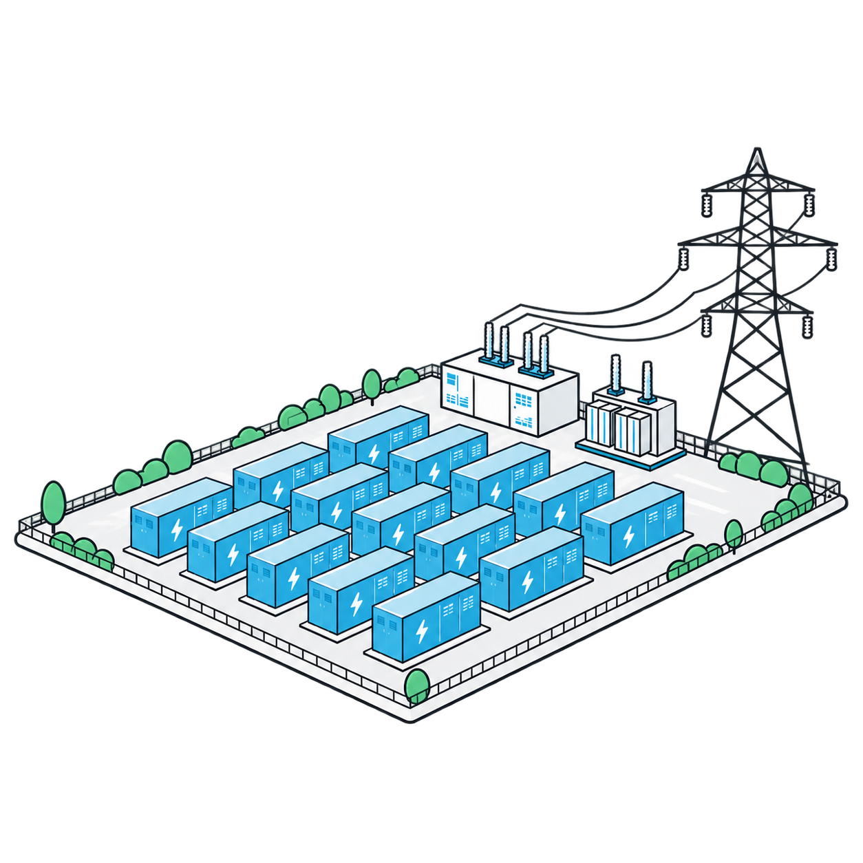 特別高圧蓄電所のイメージ